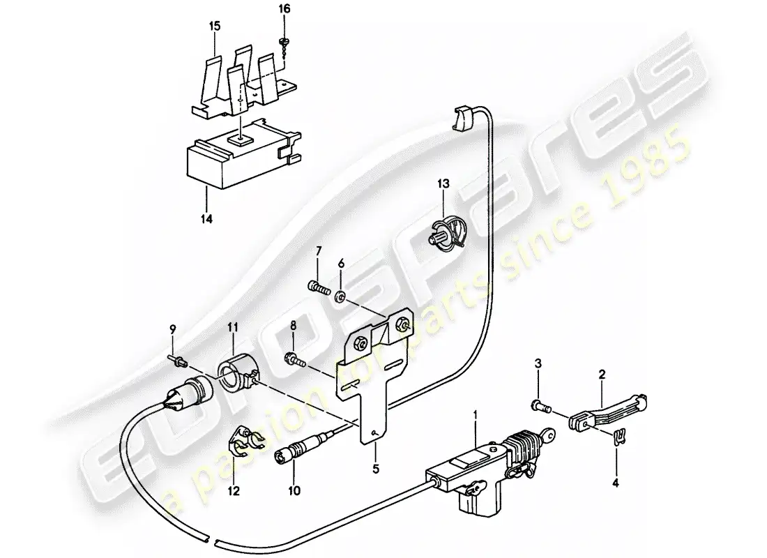 porsche 1987 (944) central locking system - d - mj 1986>> parts diagram