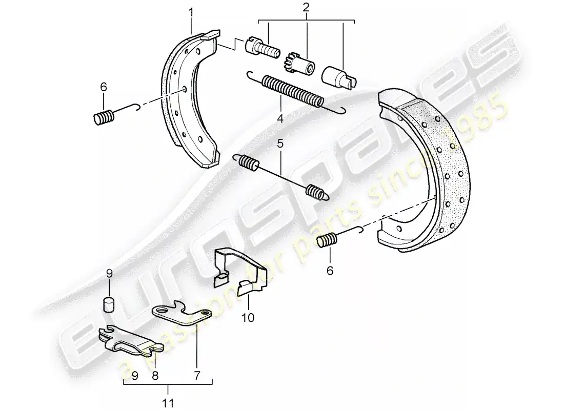 porsche 2007 (987 cayman) handbrake parts diagram