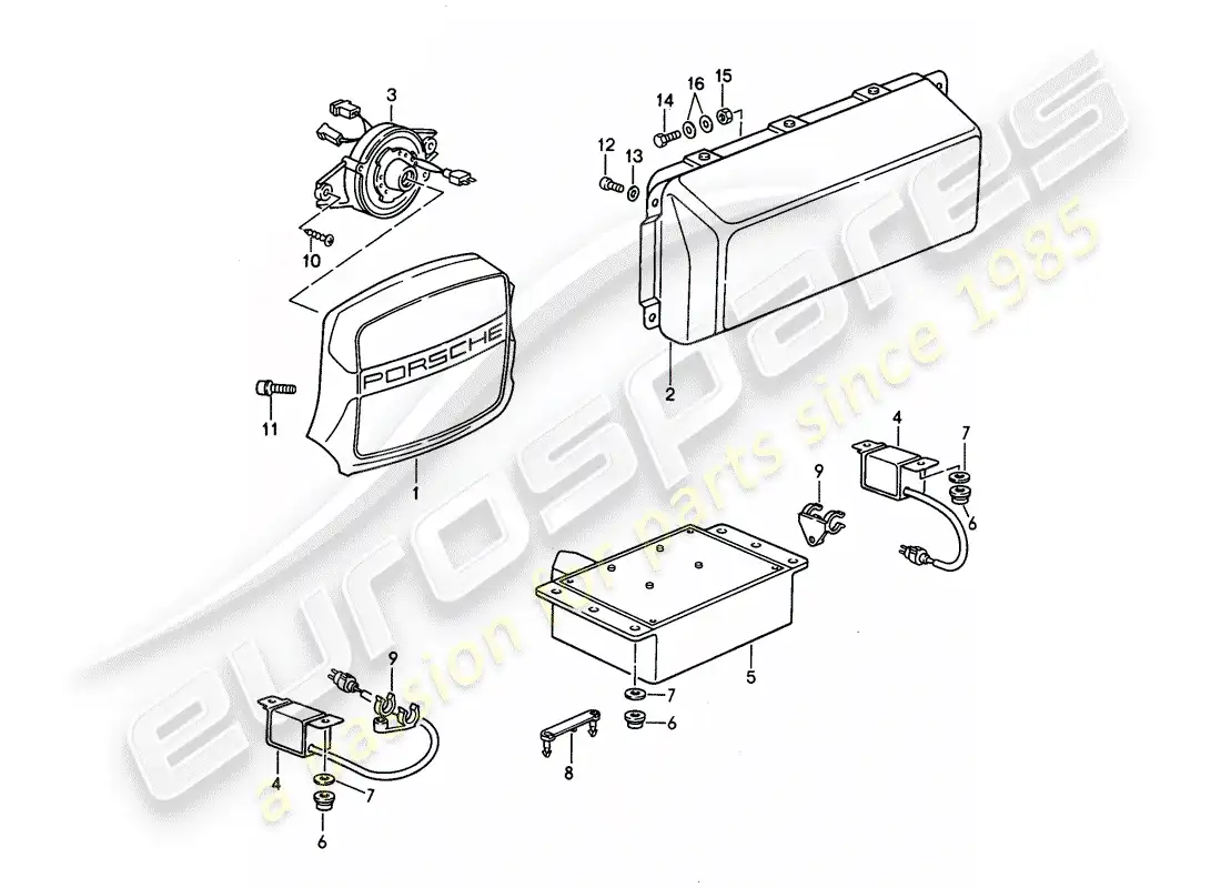porsche 1993 (968) airbag parts diagram