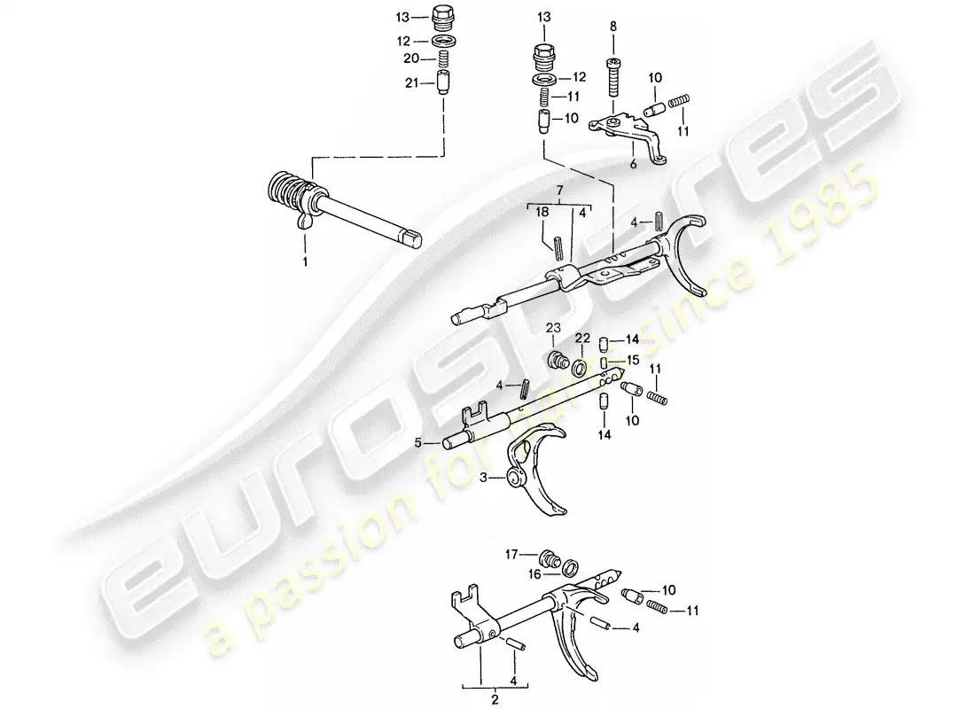 porsche 1990 (944) transmission control - for - manual gearbox parts diagram