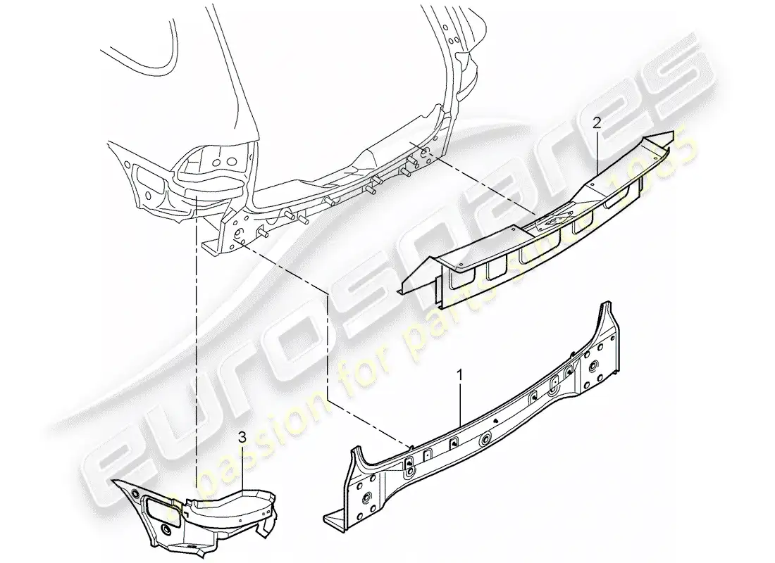 porsche 2009 (cayenne e1 9pa) rear end part diagram
