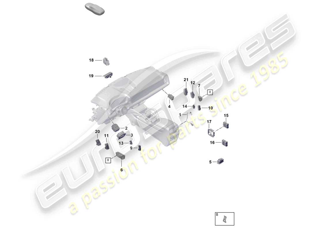 porsche 2025 (cayenne e3 pa) switch control switch part diagram