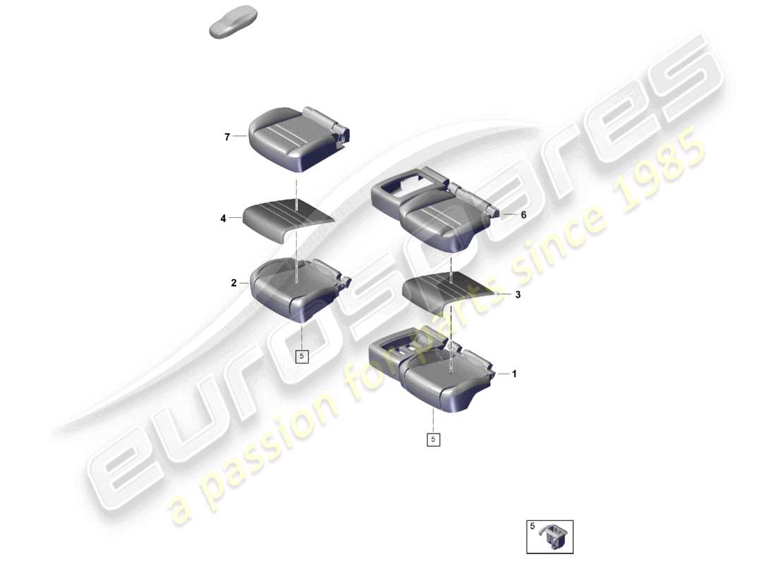 porsche 2026 (cayenne e3 pa) foam part rear seat cushion seat cover part diagram