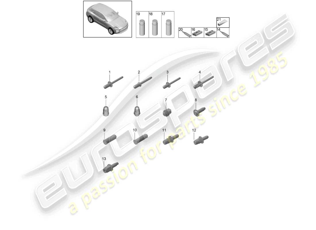 porsche 2026 (macan) fasteners car body consumables part diagram