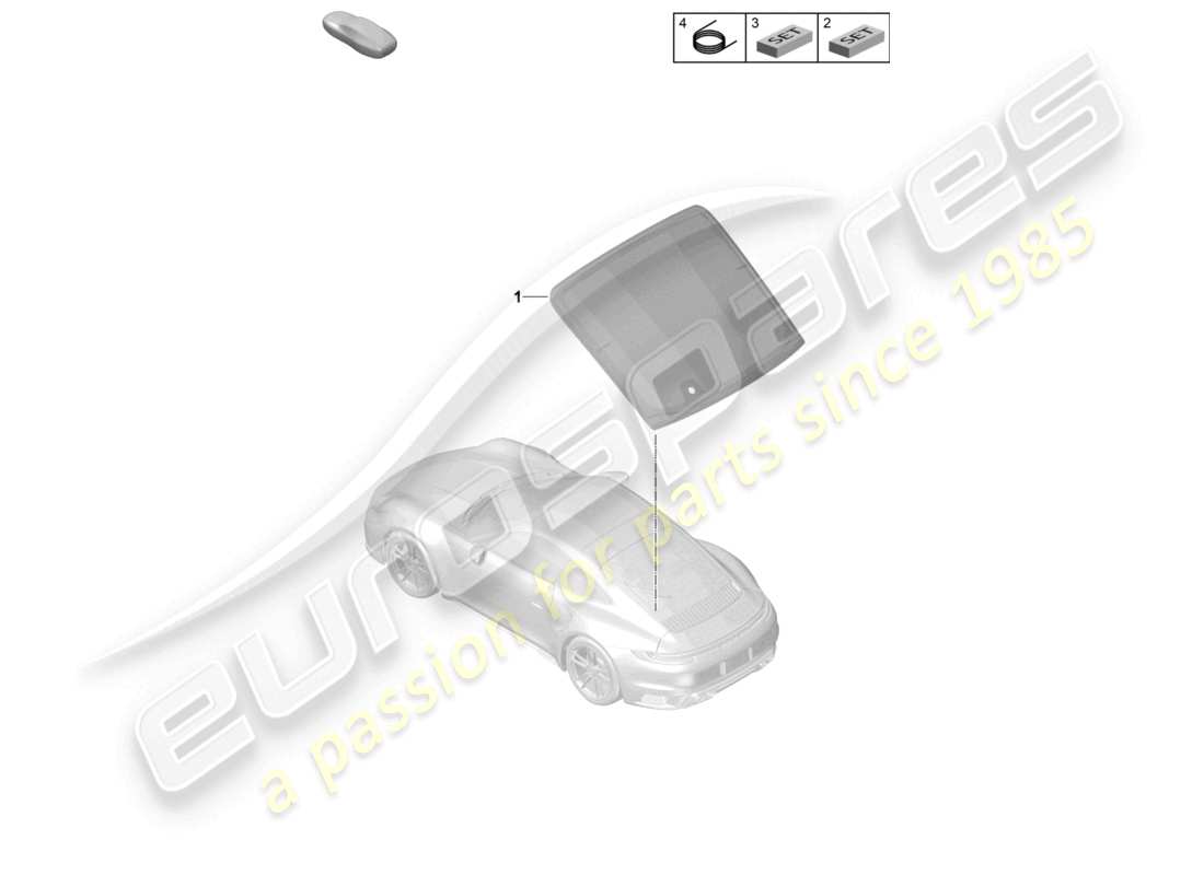 porsche 2025 (992-2 turbo / s) rear window part diagram