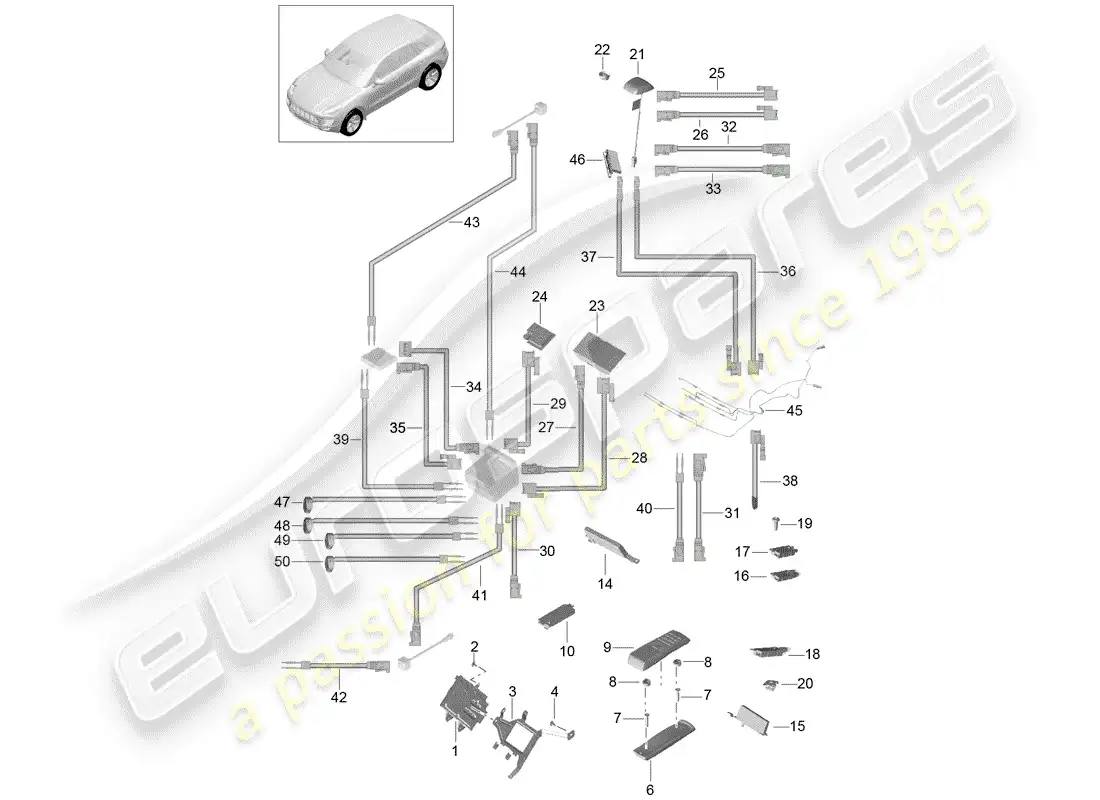 porsche 2015 (macan) telephone parts diagram