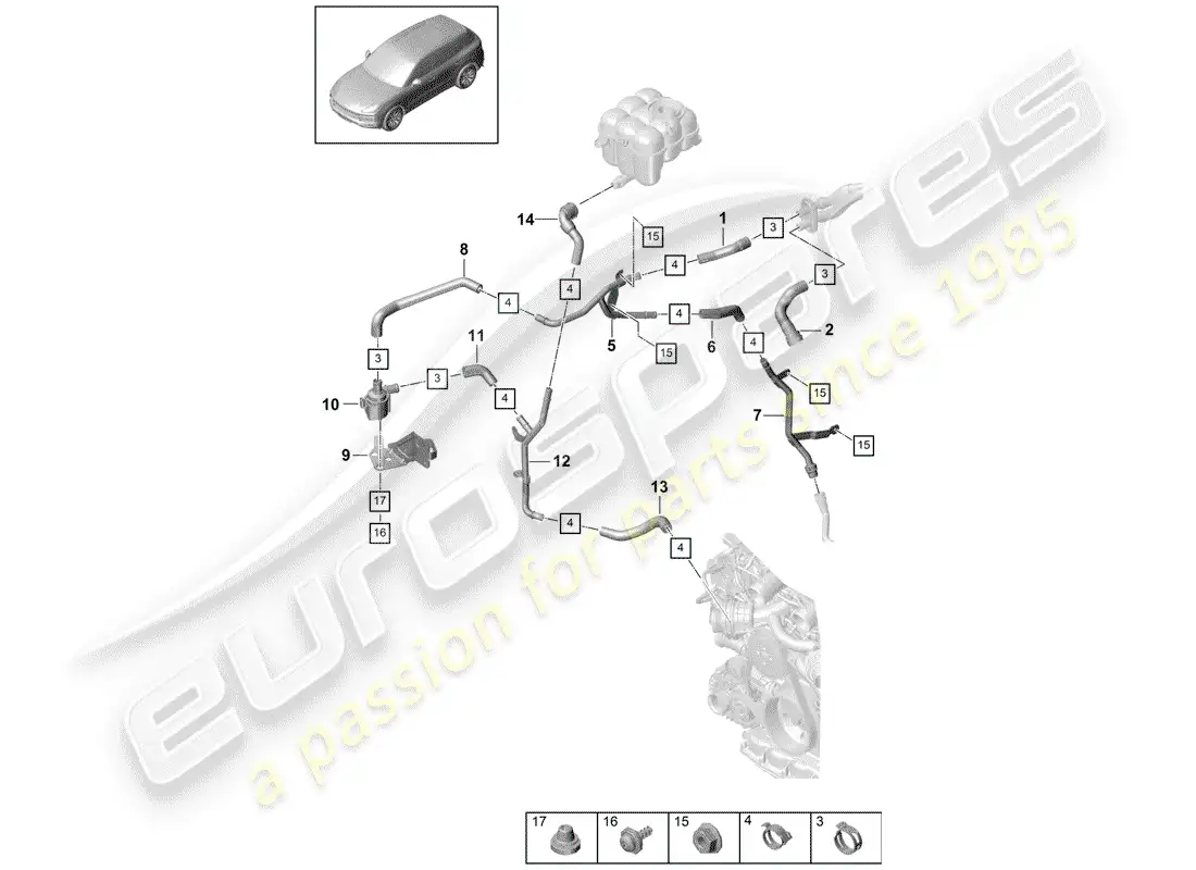 porsche 2020 (cayenne e3 9ya/9yb) heater part diagram