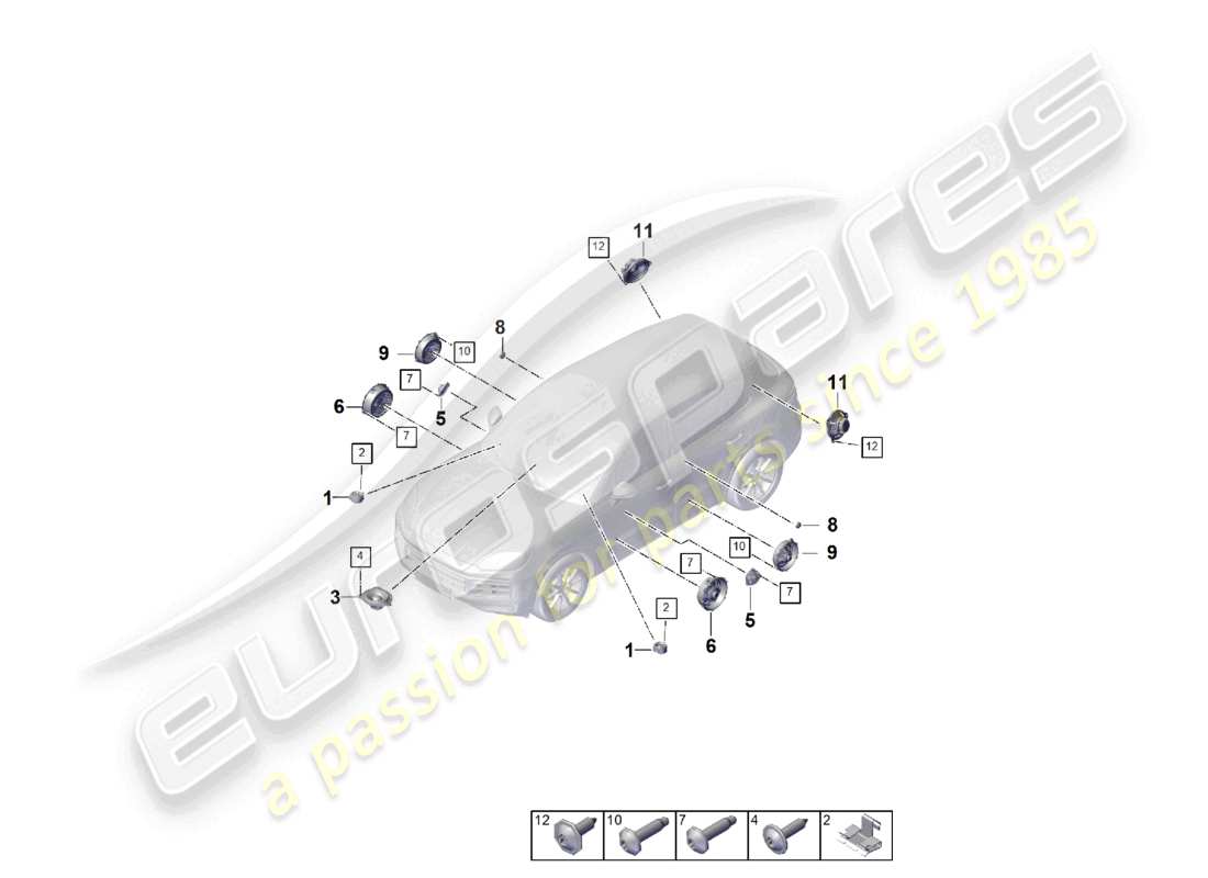 porsche 2026 (cayenne e3 pa) loudspeaker part diagram