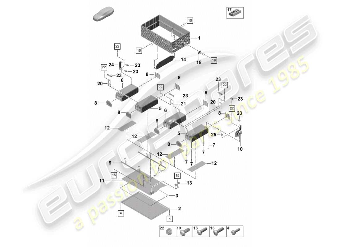 porsche 2023 (panamera 971-2) high-voltage battery hybrid individual parts part diagram
