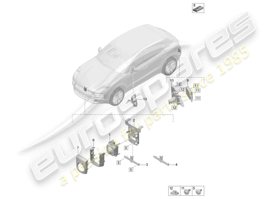 porsche 2024 (macan) driver assistance system radar sensor cruise-control system for vehicles with lane change assist part diagram