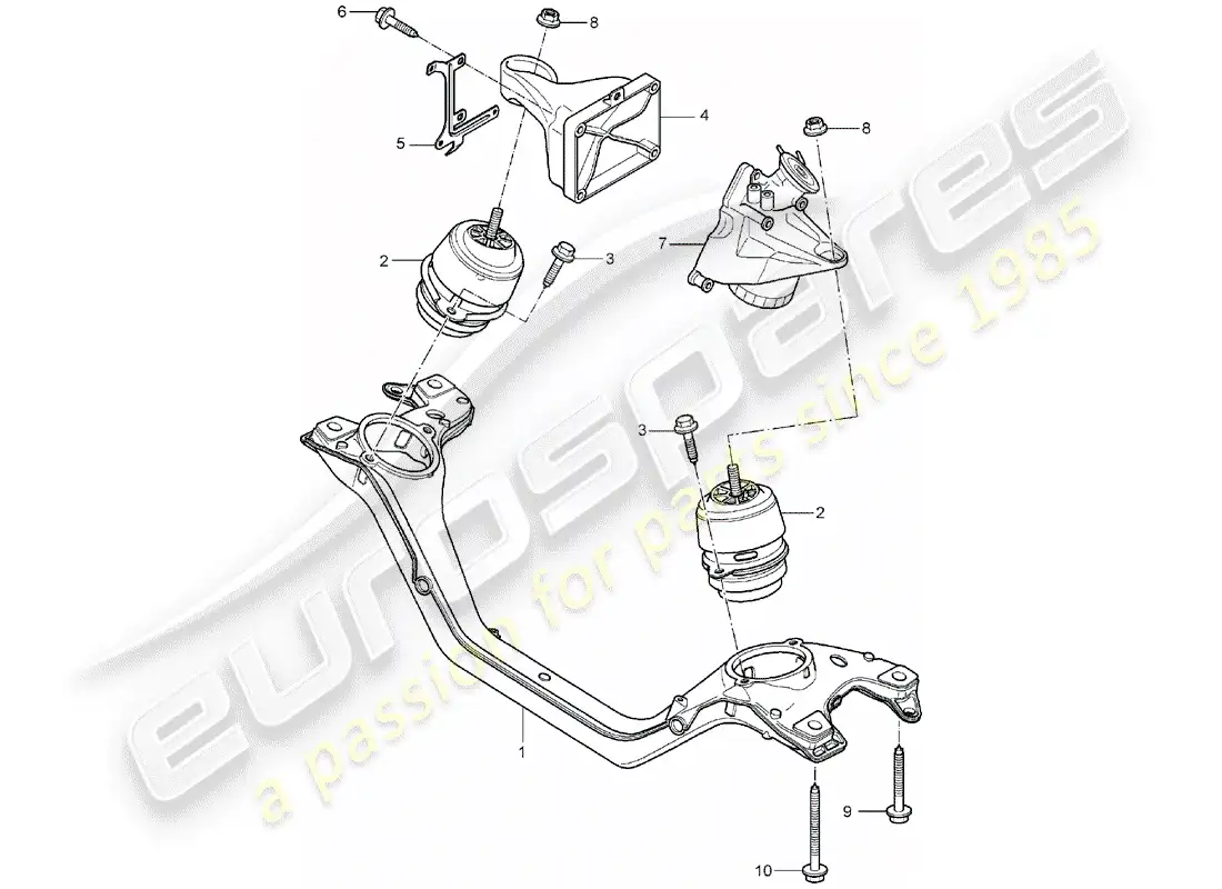 porsche 2004 (cayenne e1 9pa) engine lifting tackle parts diagram