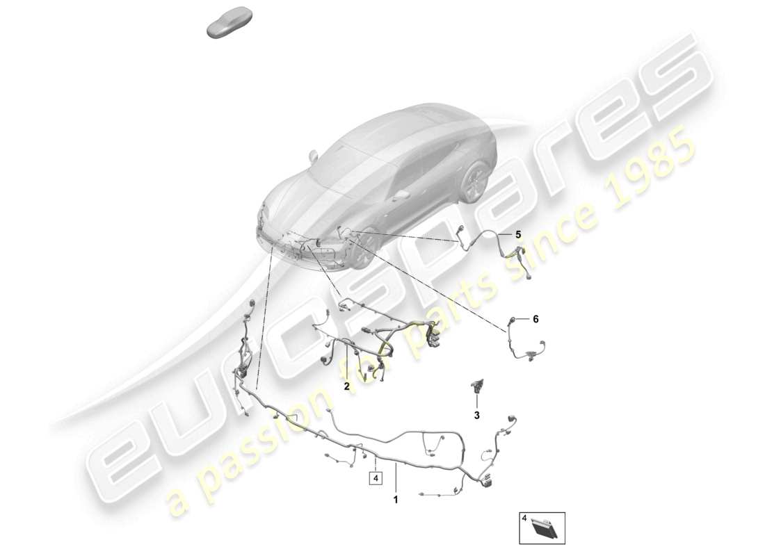 porsche 2026 (taycan 9j1-2) wiring set for bumper wiring set for the front end wiring harness for anti-lock brakesystem -abs- wiring harness for self-levelling suspension part diagram