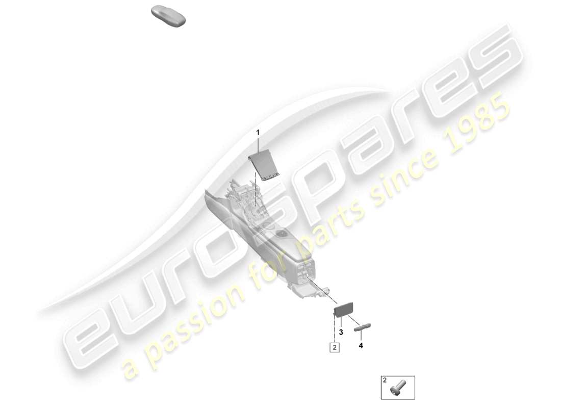 porsche 2025 (taycan 9j1-2) display and control unit centre console part diagram