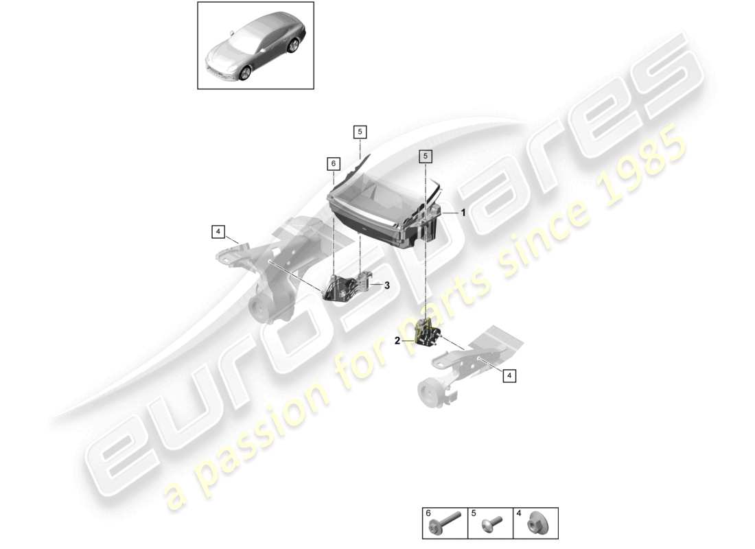 porsche 2021 (panamera 971-1) head-up display parts diagram