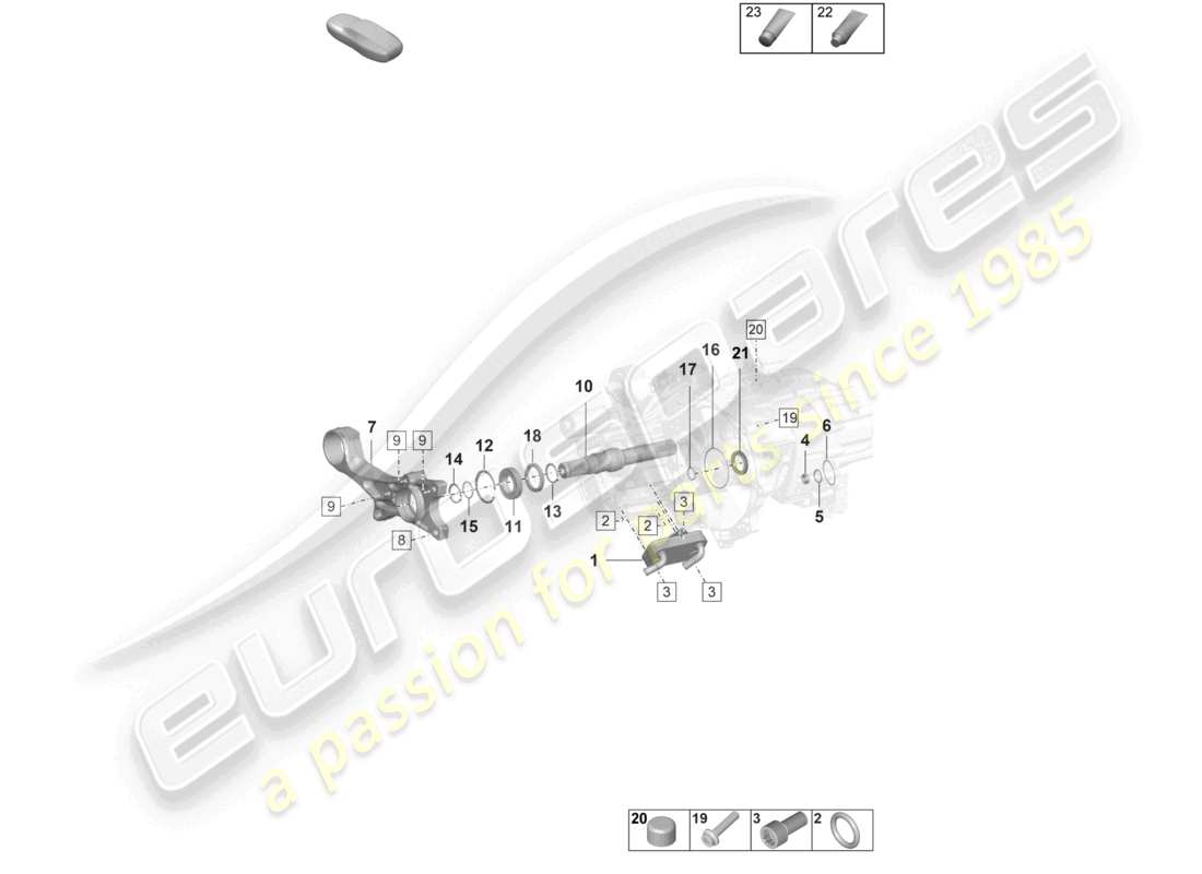 porsche 2025 (taycan 9j1-2) rear axle differential individual parts part diagram