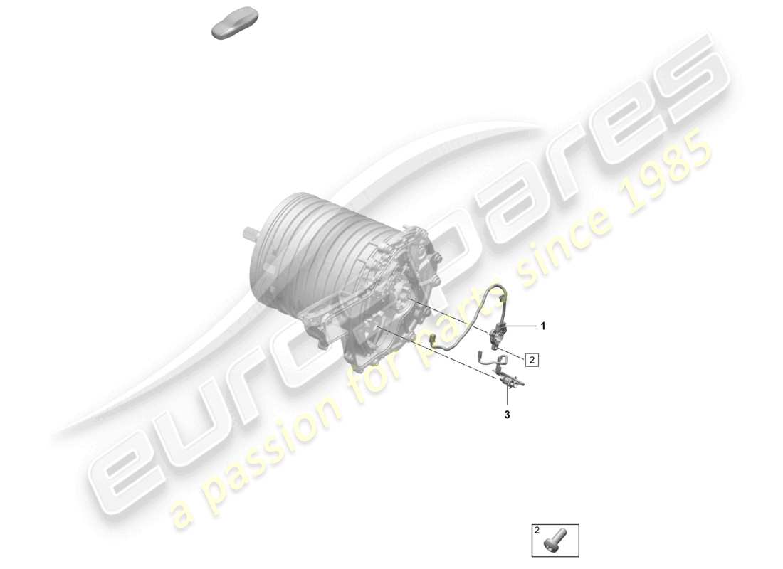 porsche 2025 (taycan 9j1-2) traction motor for elec. drive rear axle sensors part diagram