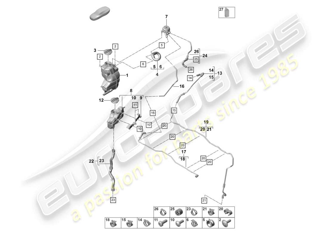 porsche 2021 (panamera 971-2) coolant cooling system for vehicles with hybrid drive part diagram