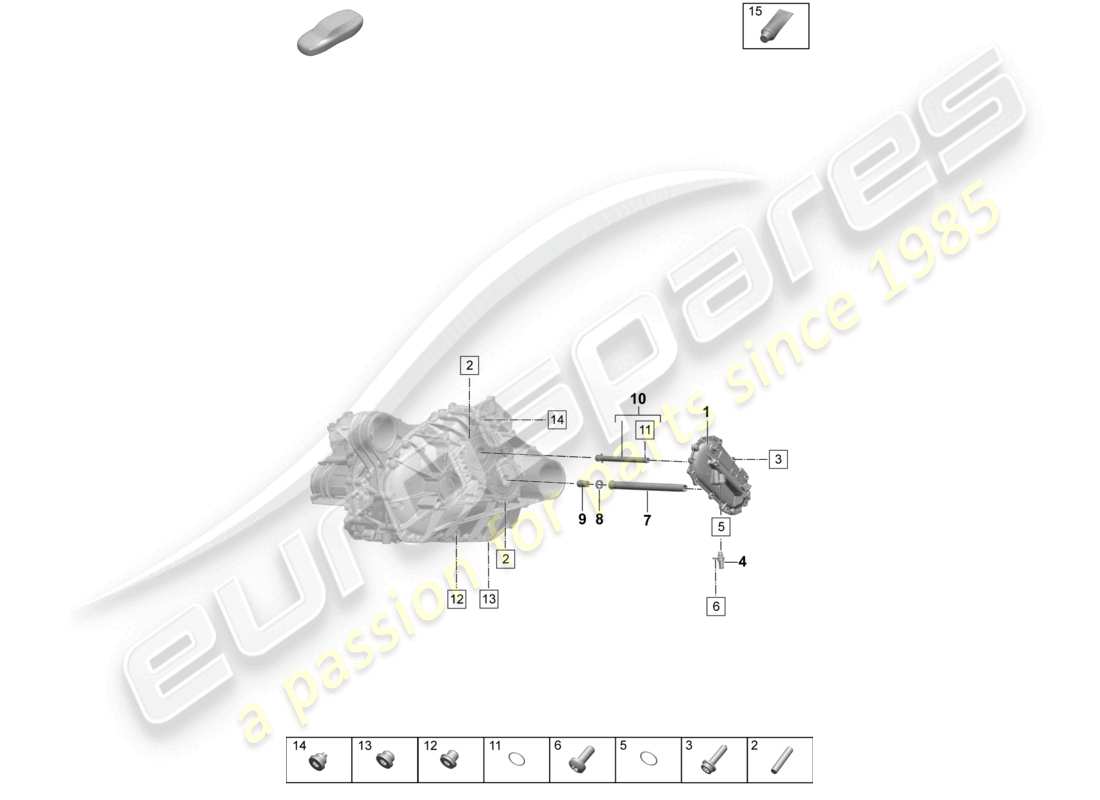 porsche 2025 (macan-e) traction motor for elec. drive macan 4 front axle oil filter element part diagram