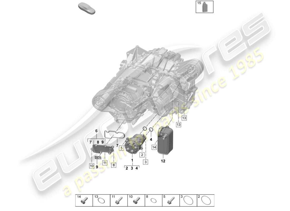 porsche 2025 (macan-e) traction motor for elec. drive front axle oil pump part diagram