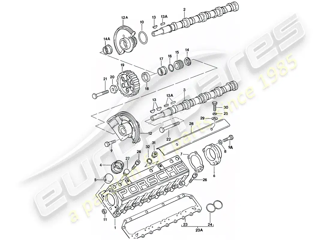 porsche 1979 (928) camshaft parts diagram