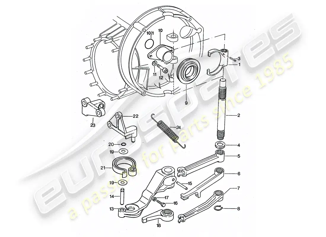 porsche 1977 (911 turbo) clutch release parts diagram