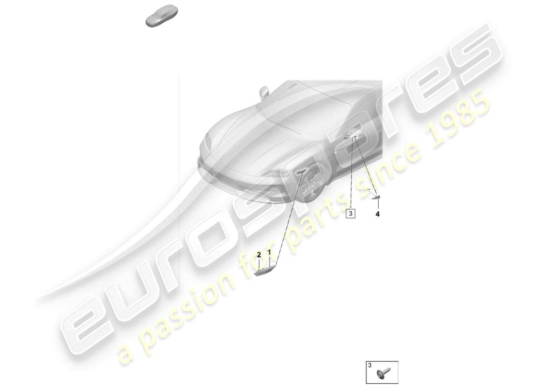 porsche 2025 (taycan 9j1-2) turn signal repeater side marker light control unit for day driving light part diagram