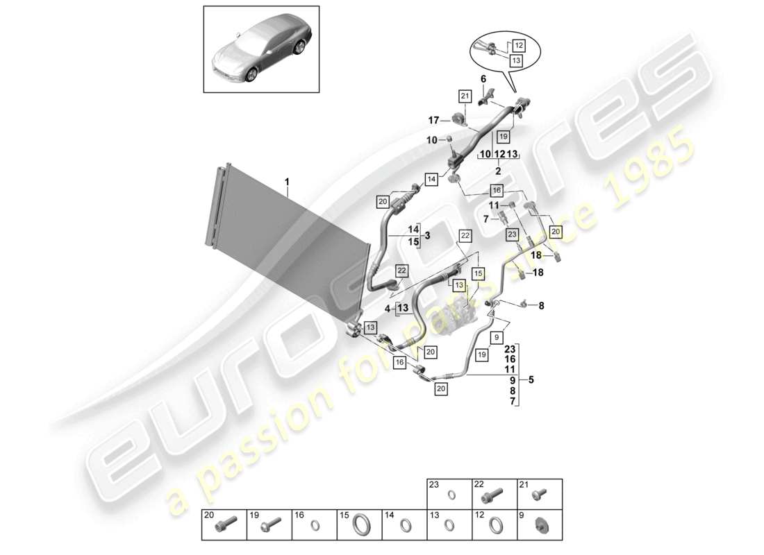 porsche 2021 (panamera 971-1) refrigerant circuit v8 tdi parts diagram