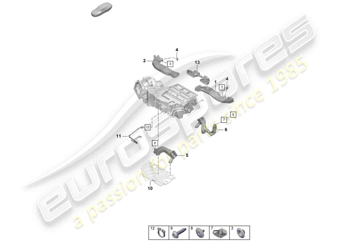 porsche 2021 (718 boxster spyder) air guide part diagram