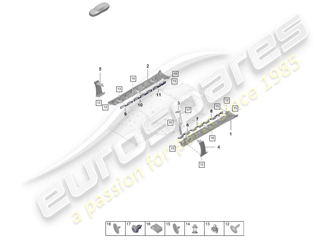 porsche 2026 (992-2 gt3/rs/st) side member trim outer part diagram