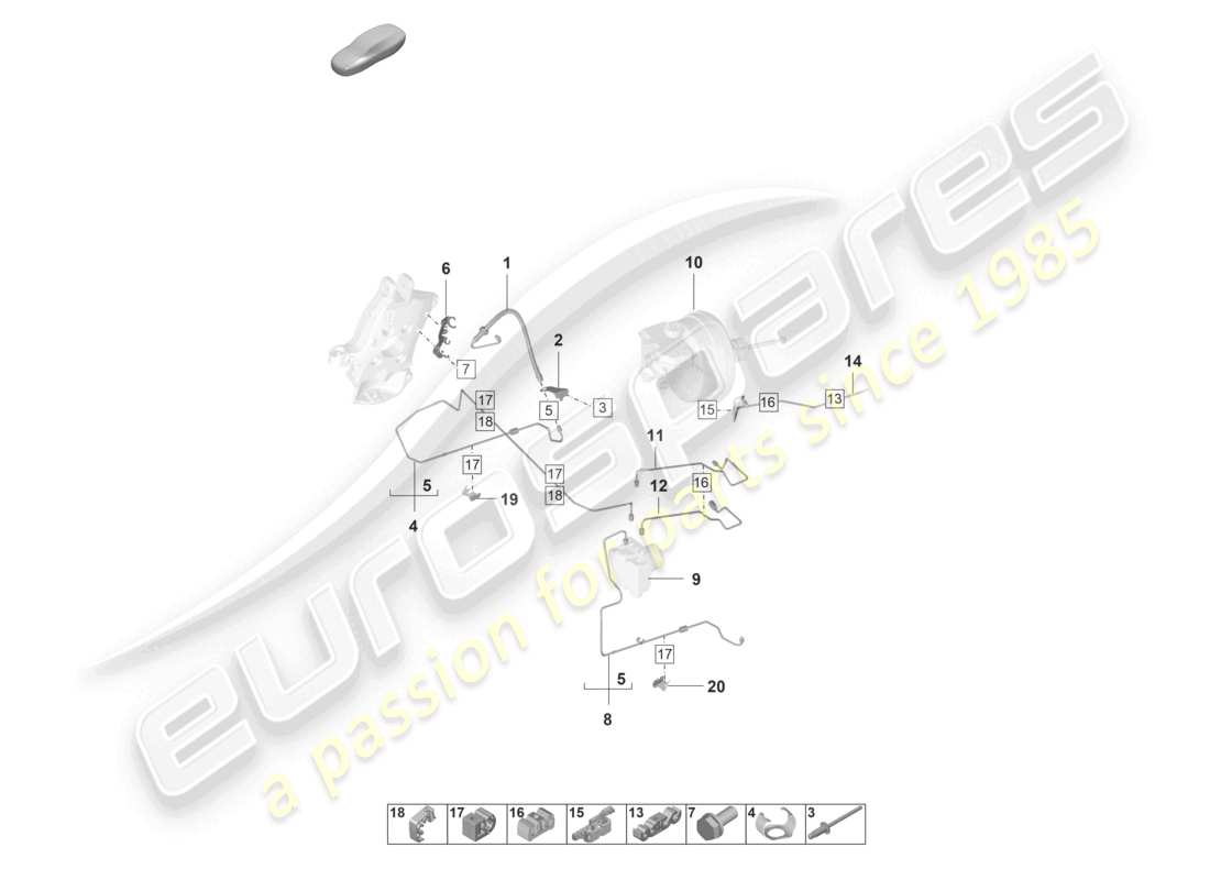 porsche 2025 (992-2 gt3/rs/st) brake line veh. front end part diagram