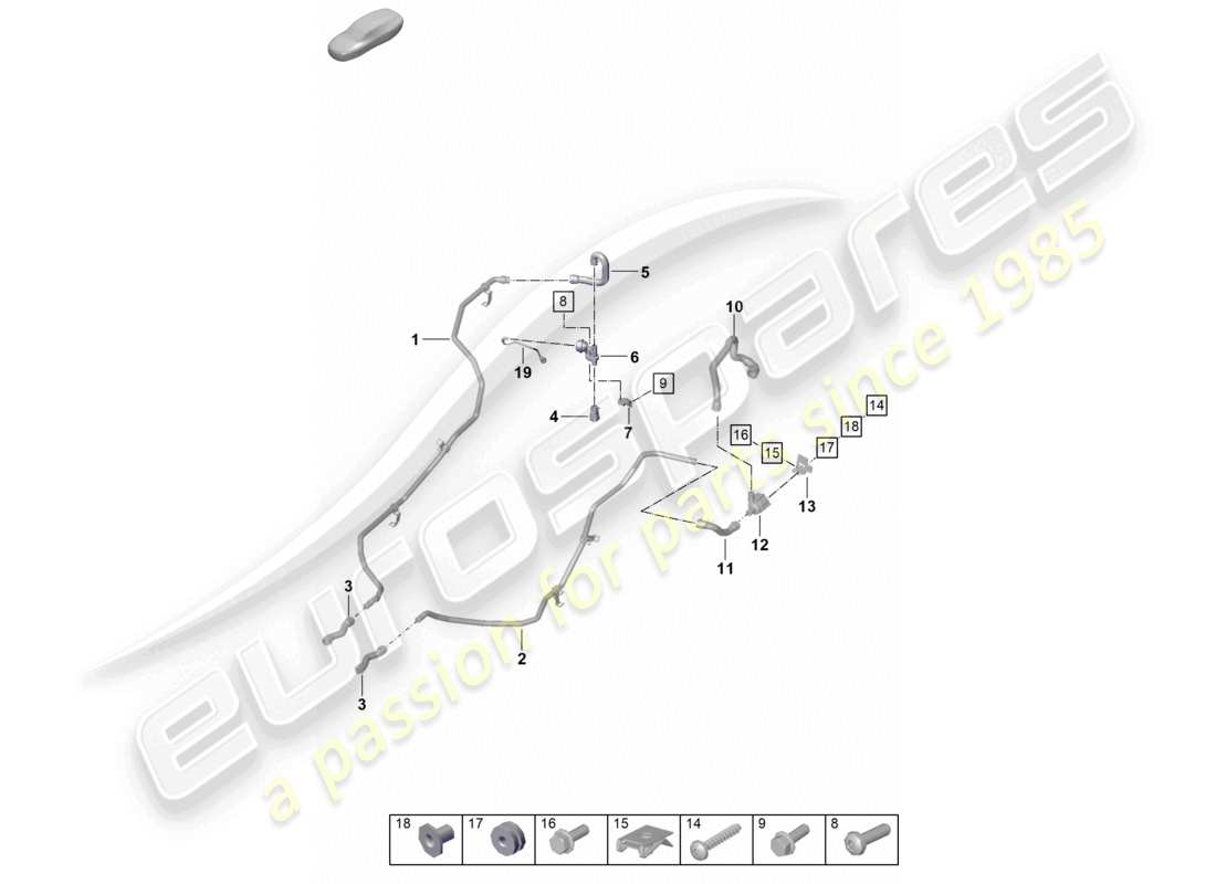 porsche 2020 (992-1 turbo / s) coolant cooling system heater part diagram