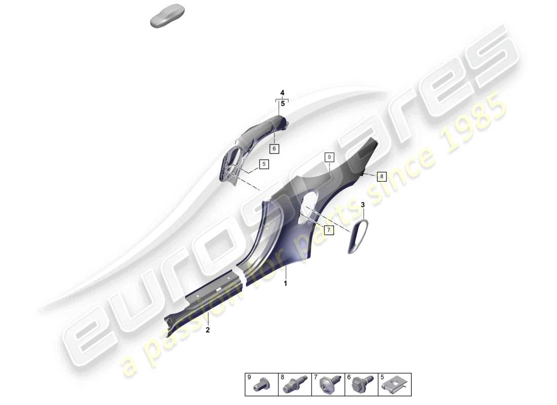 porsche 2020 (992-1 turbo / s) side part cabriolet part diagram