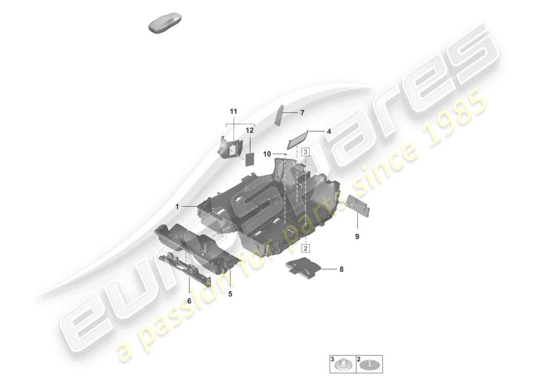 porsche 2024 (992-1) flooring (carpet) trims parts diagram