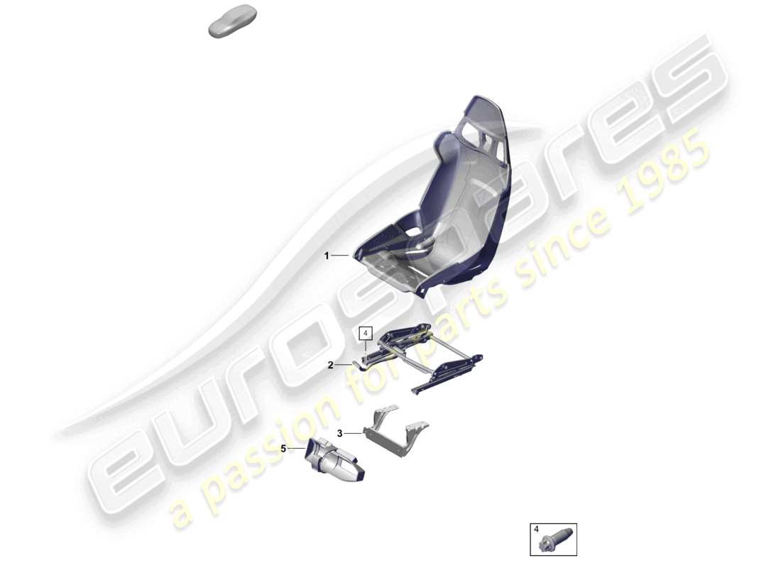 porsche 2026 (992-2 gt3/rs/st) bucket seat seat shell part diagram