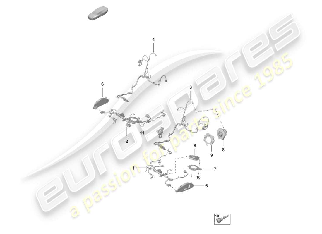 porsche 2021 (992-1 turbo / s) electrics sports seat sports seat plus standard seat part diagram