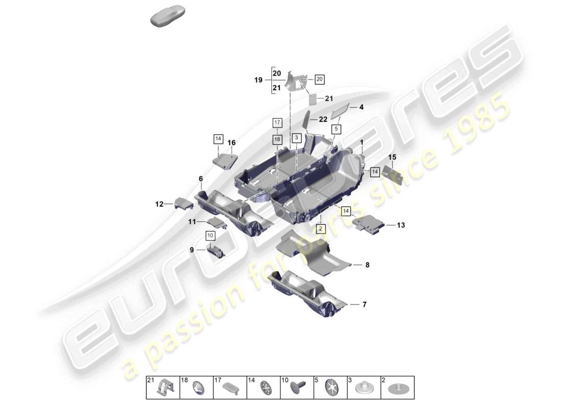 porsche 2024 (992-2) flooring (carpet) trims part diagram