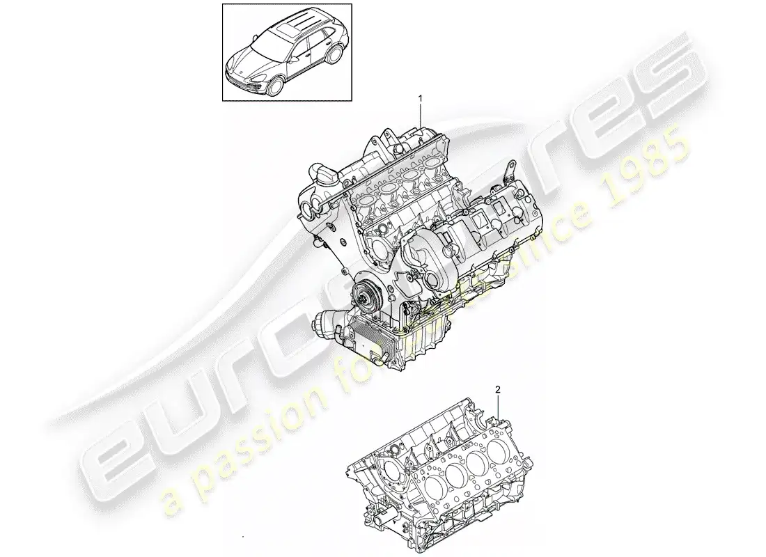porsche 2014 (cayenne e2 92a) long block part diagram