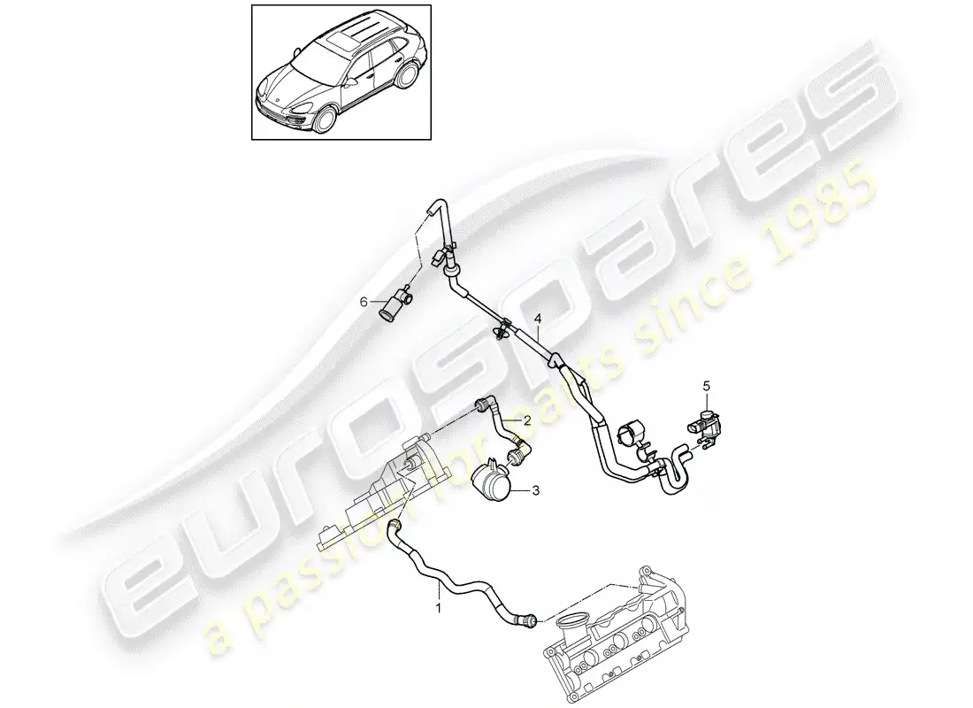 porsche 2014 (cayenne e2 92a) crankcase breather part diagram