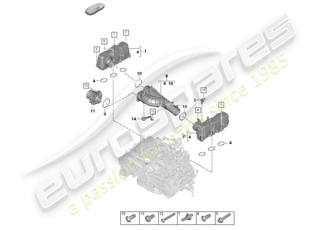 porsche 2024 (992-2) intake air distributor throttle valve part diagram