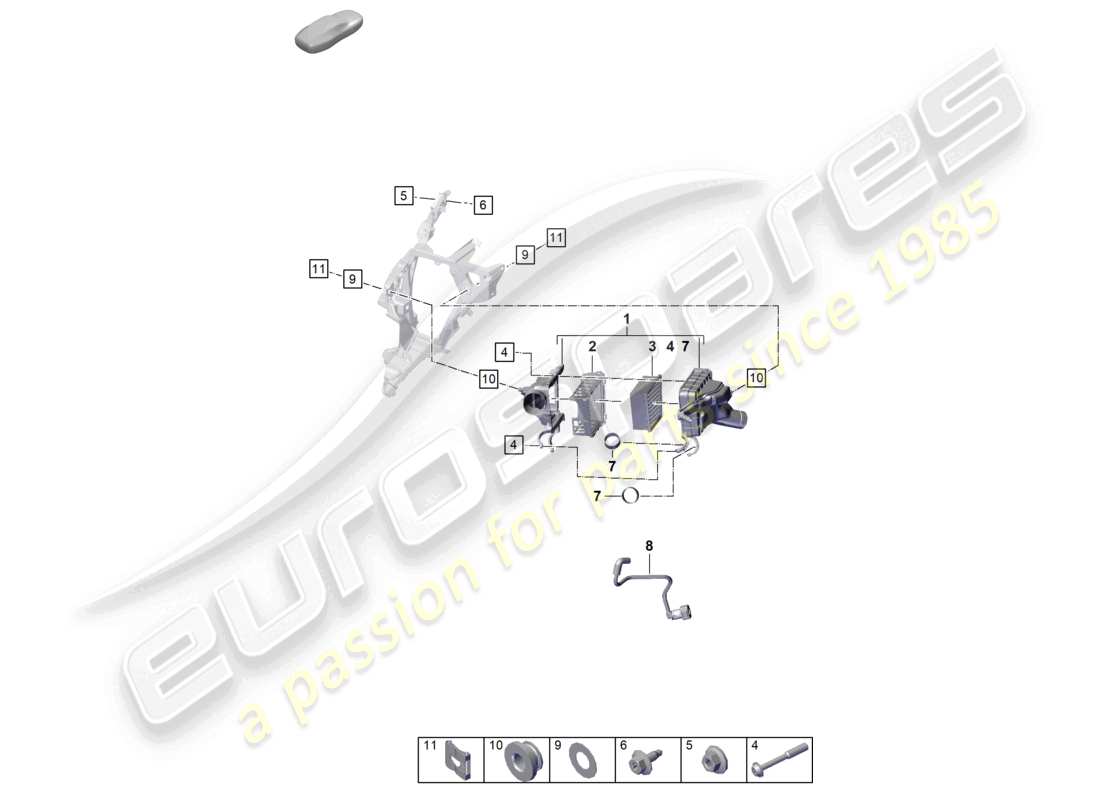 porsche 2021 (992-1 turbo / s) air filter part diagram