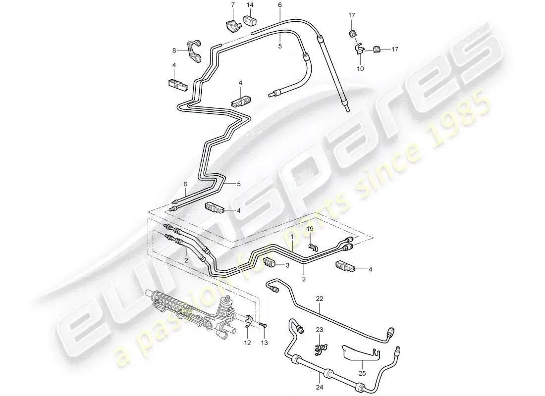 porsche 2010 (997-2 gt3) power steering parts diagram