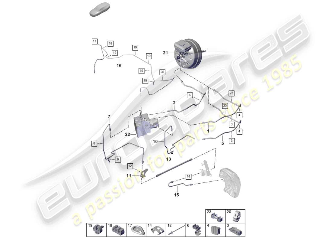porsche 2025 (cayenne e3 pa) brake line front end part diagram