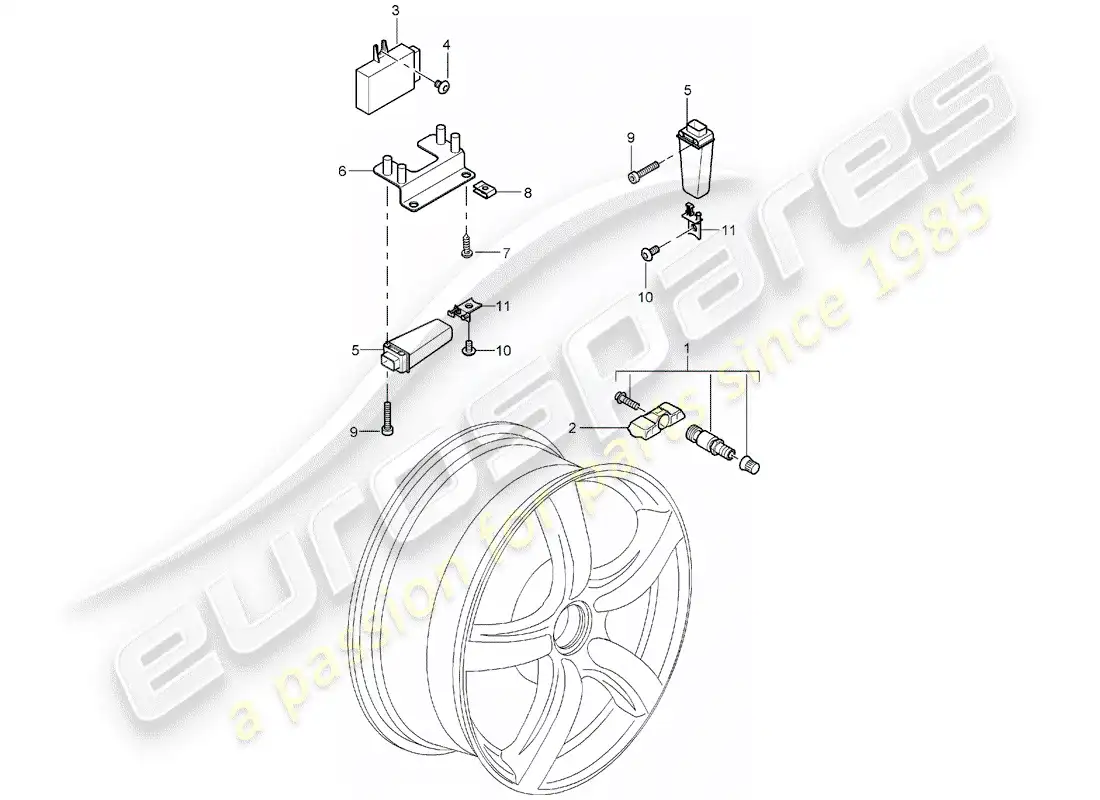 porsche 2004 (carrera gt) tire pressure control system parts diagram