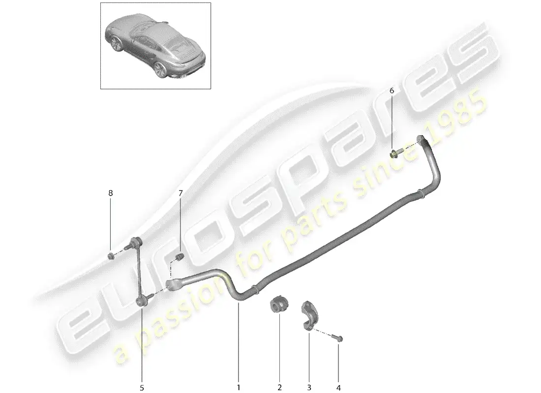 porsche 2015 (991-1 turbo) stabilizer parts diagram