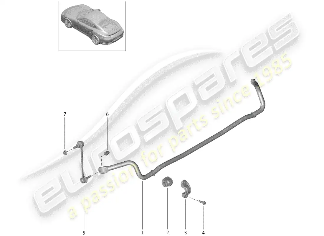 porsche 2015 (991-1 turbo) stabilizer parts diagram