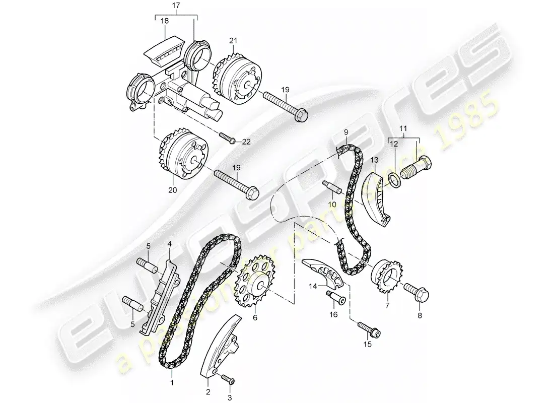 porsche 2006 (cayenne e1 9pa) timing chain parts diagram