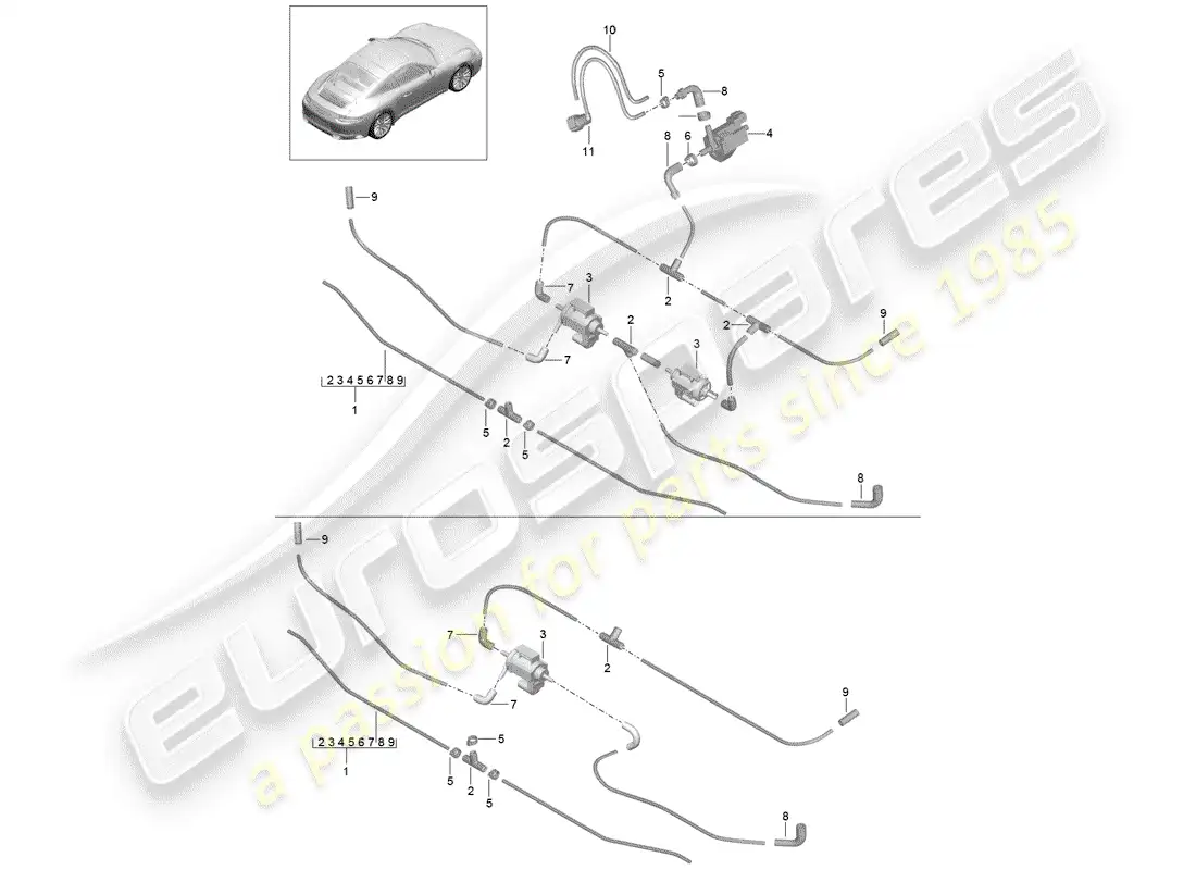 porsche 2020 (991-2) air cleaner parts diagram