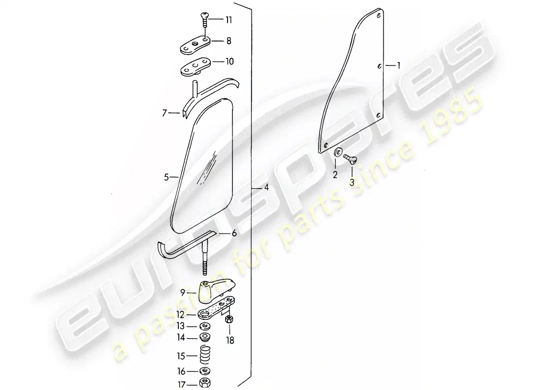 porsche 1954 (356/356a) washer - special model parts diagram
