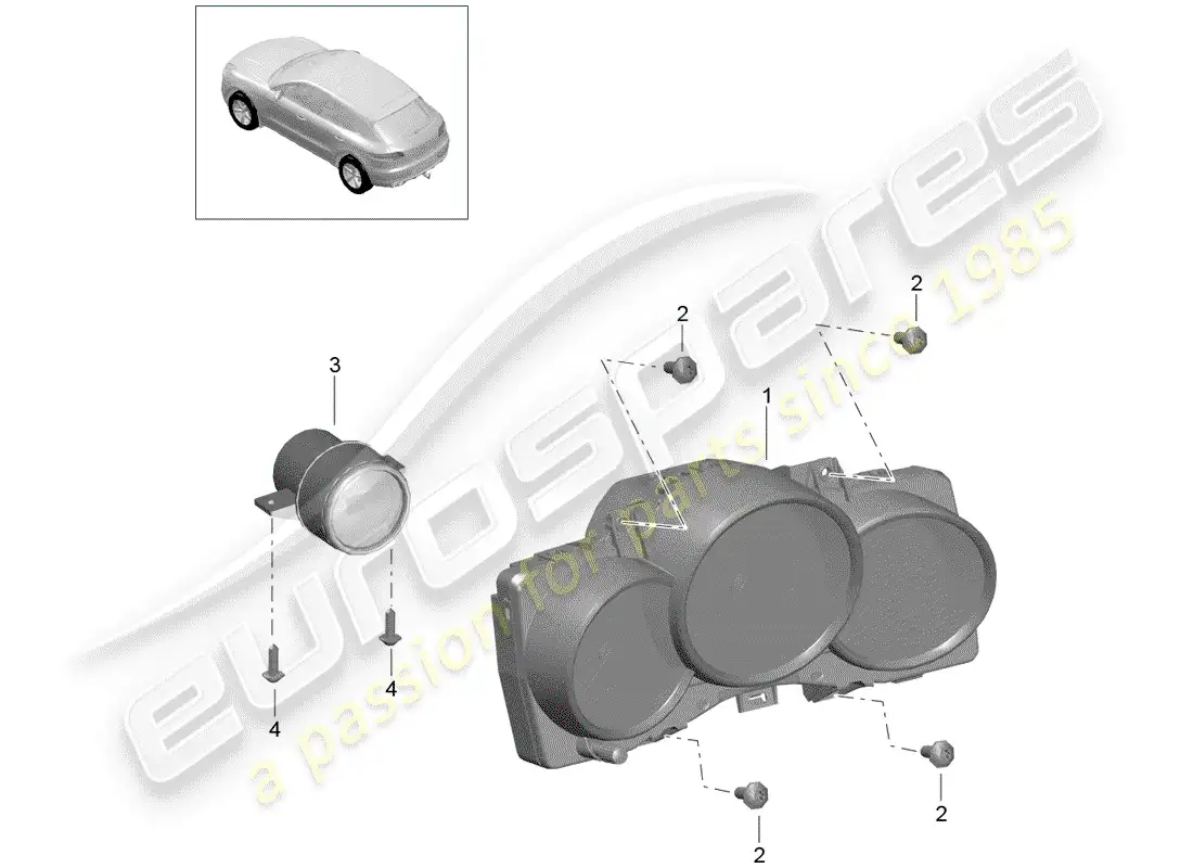 porsche 2014 (macan) instrument cluster parts diagram