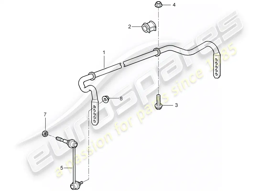 porsche 2007 (997-1 turbo / gt2) stabilizer parts diagram